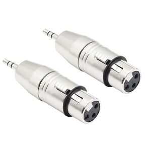GELRHONR 2PCS 3.5mm to XLR Female Stereo,1/8 inch TRS to XLR Female Adapter for Speaker Mic Mixer AMP
