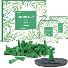 SCENTORINI Incense Cones 120 Cones, Incense Cones with Holder Relaxation Meditation Kit, Cedarwood, Forest, Vanilla & Mint, Cinnamon, Cocnut & Vanilla, Citrus & Mint, Winter Sun