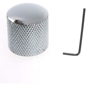 Guitar Bass Knobs Chromed Metal Dome Knurled Barrel with Wrench for Electric Guitar Parts, Silver