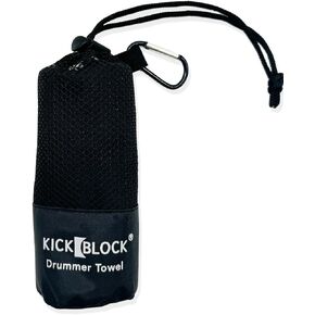 Drummer Towel - Quick Dry Towel for Musicians - Attaches to Drum Kit - Sweat Absorbing Hand Towel - Drum Set Accessory & Gift (Black)