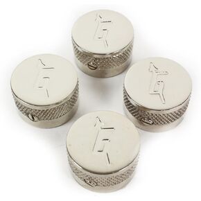 Gretsch G Logo Knob for United States Solid Shaft Pots, 4 Pieces, Nickel
