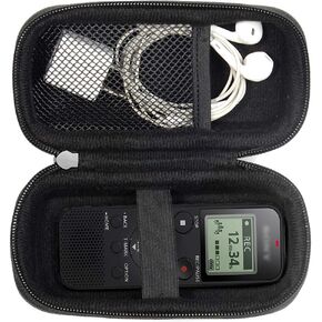 حافظة مسجل الصوت الرقمي لسوني ICDPX370، PX440، PX470، BX140؛ أوليمبوس WS-852، WS-853؛ ميكروفون KIMAFUN 2.4G وXIAOKOA 2.4G اللاسلكي، جيب شبكي في الغطاء، حزام معصم قابل للفصل in Kuwait