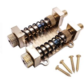 Jiayouy Full Solid Brass Tremolo Stabilizer Stopper Kit Compatible with Fender Electric Guitars Tremolo Bridge System Parts (Dual-Rod)