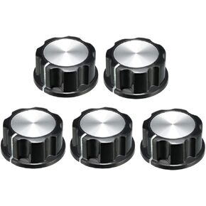 uxcell 5Pcs 33x15.5mm Silver Tone Top Potentiometer Volume Control Rotary Knobs,for 6mm Diameter Shaft Guitar Volume Knob.