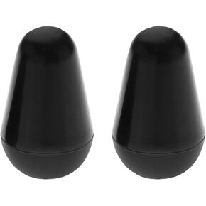 The Lord of the Tools 2PCS Guitar 5 Way Pickup Switch Tip Switch Cap Switch Knob Compatible with USA FD Strat/Tele/Stratocaster Electric Guitar Parts Plastic Black