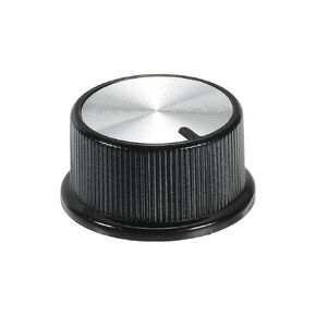 MECCANIXITY Potentiometer Control Knob ABS Guitar Knob for 6mm D Type Shaft Electric Guitar Power Amplifiers Stereos,Volume Tone 180 Degrees Rotary Knob Black Silver 1PCS
