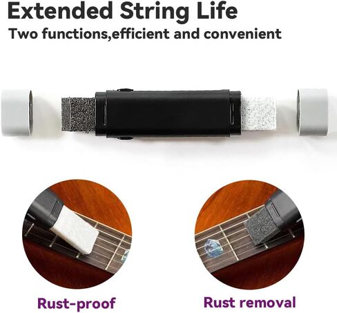 Dual Head Guitar Strings Cleaner Eraser - Rust Remover with Lubricant in Brush String and Fret Care, Guitar Fret Polish Tools, Derusting Brush Pen for Eletric Guitar Bass Ukulele Violin in Saudi Arabia