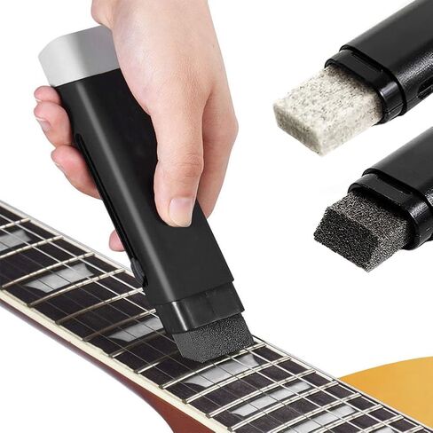 Dual Head Guitar Strings Cleaner Eraser - Rust Remover with Lubricant in Brush String and Fret Care, Guitar Fret Polish Tools, Derusting Brush Pen for Eletric Guitar Bass Ukulele Violin in Saudi Arabia