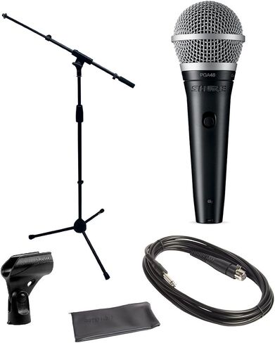 حزمة ميكروفون Shure PGA48 مع حامل MIC Boom وكابل 1/4 بوصة in Saudi Arabia