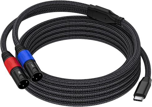 كابل صوت USB C إلى Dual XLR Male (6.6FT / 1 Pack)، كابل مضخم طاقة ستيريو، مكبر صوت نشط للاتصال عبر USB c للهاتف المحمول، كابل صوت مضخم الطاقة in Kuwait