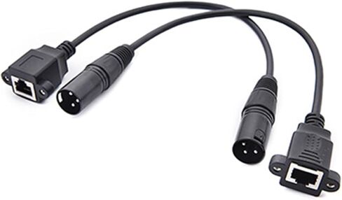 Maxmoral 2 قطعة 3 أقطاب XLR إلى RJ45 DMX512 محول RJ45 إلى ذكر XLR DMX كابل، كابل صوت XLR للمرحلة واستوديو التسجيل in Saudi Arabia