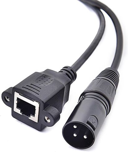 Maxmoral 2 قطعة 3 أقطاب XLR إلى RJ45 DMX512 محول RJ45 إلى ذكر XLR DMX كابل، كابل صوت XLR للمرحلة واستوديو التسجيل in Saudi Arabia