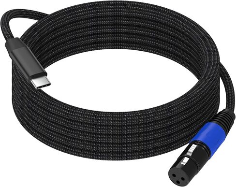 ميكروفون أنثى USB c إلى XLR (6.6FT/1Pack)، كابل أنثى XLR إلى USB c، كابل صوت تسجيل ميكروفون متوافق، متصل بالهاتف الذكي in Kuwait