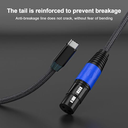 ميكروفون أنثى USB c إلى XLR (6.6FT/1Pack)، كابل أنثى XLR إلى USB c، كابل صوت تسجيل ميكروفون متوافق، متصل بالهاتف الذكي in Kuwait