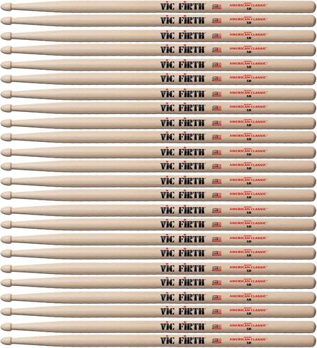 Vic Firth American Classic 5B Drumsticks - Pack of 12 Pairs, VIC-12X5B in Saudi Arabia