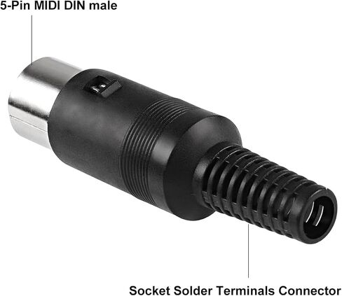 DIN 5-Pin Male Plug Connector, DIN 5 Pin Plug MIDI to Solder Terminals Connector Adapter for DIY Audio Video, Microphone, Amplifiers in Saudi Arabia