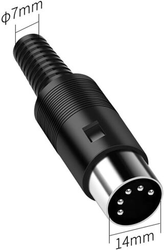 DIN 5-Pin Male Plug Connector, DIN 5 Pin Plug MIDI to Solder Terminals Connector Adapter for DIY Audio Video, Microphone, Amplifiers in Saudi Arabia