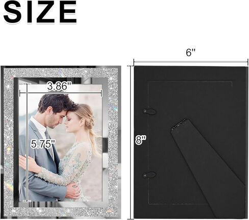 مجموعة إطارات صور Egofine مقاس 5 × 7 مكونة من 4، إطارات صور زجاجية سوداء شفافة لإطارات صور الزفاف لعرض سطح الطاولة عموديًا أو أفقيًا in Saudi Arabia