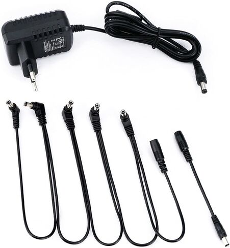 Musiclily Pro UK Standard Guitar محول التيار الكهربائي DC 9V مع كابل سلسلة ديزي 5 طرق وسلك قطبية عكسية لدواسات التأثير in Saudi Arabia