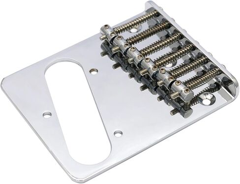 ميتالور فينتاج ستايل 6 سرج علوي محمل جسر متوافق مع Telecaster Style أجزاء الجيتار الكهربائي استبدال الكروم. in Kuwait