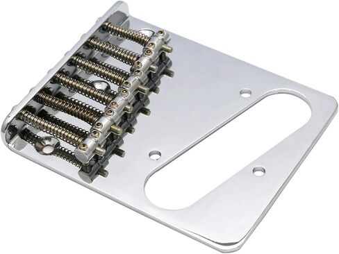 ميتالور فينتاج ستايل 6 سرج علوي محمل جسر متوافق مع Telecaster Style أجزاء الجيتار الكهربائي استبدال الكروم. in Kuwait