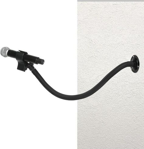 حامل ميكروفون على الحائط، حامل ذراع ميكروفون بطول 23.5 بوصة، قاعدة معدنية بمشبك ميكروفون 3/8 بوصة إلى 5/8 بوصة محول للجدران/الطاولة/المنصة، متوافق مع Shure/Fifine / AT2020/ Pyle/Blue Snowball/Razer in Kuwait