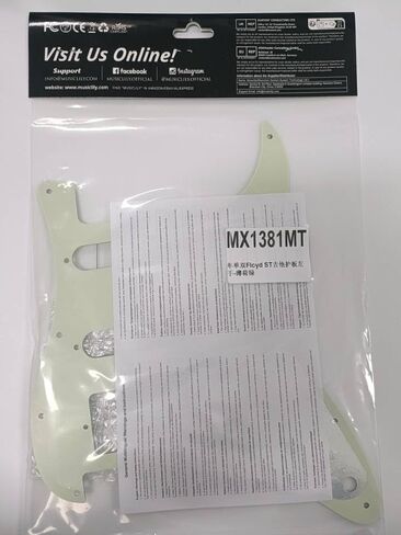 Musiclily Pro باليد اليسرى 11 فتحة على الطراز الحديث Strat HSS جيتار Pickguard لقطع جسر ستراتوكاستر الأمريكي/المكسيكي فلويد روز، 4 طبقات من اللؤلؤ الأبيض in Saudi Arabia