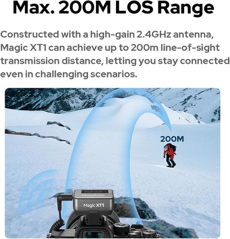 GODOX Magic XT1 Wireless Lavalier Microphone, 48kHz/24-bit Audio, Touchscreen Receiver, Noise Cancellation, 2.4G Wireless 200m(656ft) Range Mics for Camera, Android, iPhone 15, PC for Vlog, Youtube in Saudi Arabia