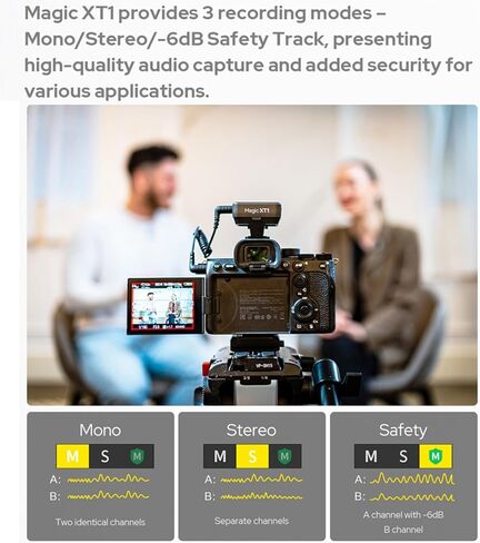 GODOX Magic XT1 Wireless Lavalier Microphone, 48kHz/24-bit Audio, Touchscreen Receiver, Noise Cancellation, 2.4G Wireless 200m(656ft) Range Mics for Camera, Android, iPhone 15, PC for Vlog, Youtube in Saudi Arabia