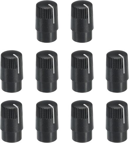 MECCANIXITY Potentiometer Control Knob ABS Guitar Knob for Electric Guitar,Power Amplifiers Stereos,Bass Volume Tone 180 Degrees Rotary Knob 6mm D Type Shaft Black White 10PCS in Kuwait