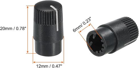 MECCANIXITY Potentiometer Control Knob ABS Guitar Knob for Electric Guitar,Power Amplifiers Stereos,Bass Volume Tone 180 Degrees Rotary Knob 6mm D Type Shaft Black White 10PCS in Kuwait
