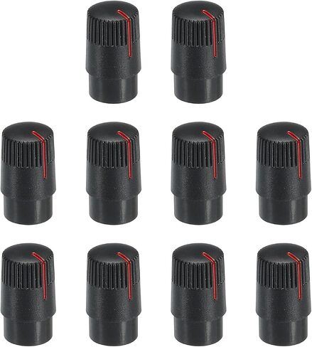 MECCANIXITY Potentiometer Control Knob ABS Guitar Knob for Electric Guitar,Power Amplifiers Stereos,Bass Volume Tone 180 Degrees Rotary Knob 6mm D Type Shaft Black White 10PCS in Kuwait