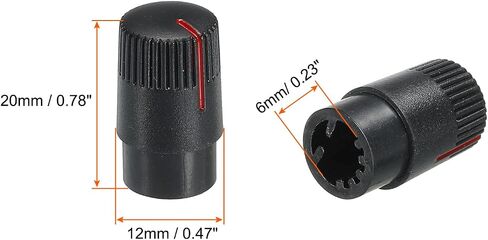MECCANIXITY Potentiometer Control Knob ABS Guitar Knob for Electric Guitar,Power Amplifiers Stereos,Bass Volume Tone 180 Degrees Rotary Knob 6mm D Type Shaft Black White 10PCS in Kuwait