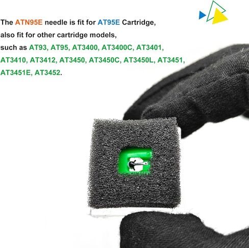 ATN95E Replacement Stylus for AT95E, Compatible with Audio-Technica AT-LP120-USB Turntables Record Player, ATN95E Diamond Record Needle, Compatible with AT93 AT95 AT3400 AT3401 AT3450 Phono Cartridges in Saudi Arabia