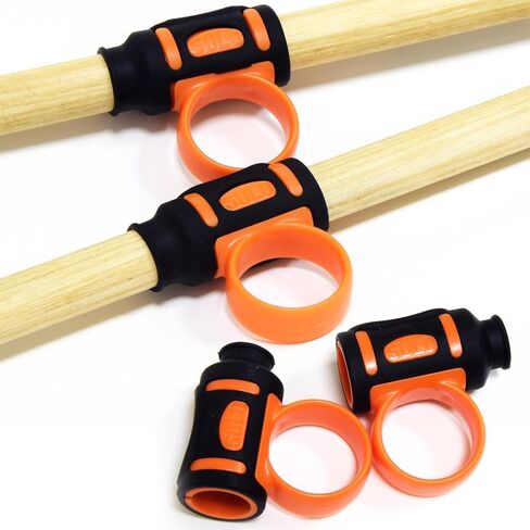 2pcs Drum Stick Control Clip Finger Drumsticks Aid Drum Stick Finger Controller Silicone Drum Sticks Twirling Controller Auxiliary Drumsticks Finger Ring Anti Slip for 7A Drum Sticks(Black) in Saudi Arabia