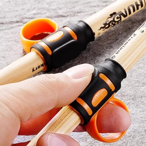 2pcs Drum Stick Control Clip Finger Drumsticks Aid Drum Stick Finger Controller Silicone Drum Sticks Twirling Controller Auxiliary Drumsticks Finger Ring Anti Slip for 7A Drum Sticks(Black) in Saudi Arabia