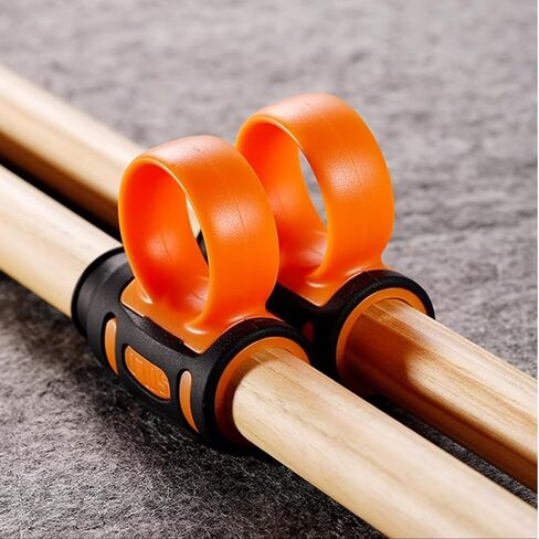 2pcs Drum Stick Control Clip Finger Drumsticks Aid Drum Stick Finger Controller Silicone Drum Sticks Twirling Controller Auxiliary Drumsticks Finger Ring Anti Slip for 7A Drum Sticks(Black) in Saudi Arabia