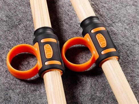 2pcs Drum Stick Control Clip Finger Drumsticks Aid Drum Stick Finger Controller Silicone Drum Sticks Twirling Controller Auxiliary Drumsticks Finger Ring Anti Slip for 7A Drum Sticks(Black) in Saudi Arabia