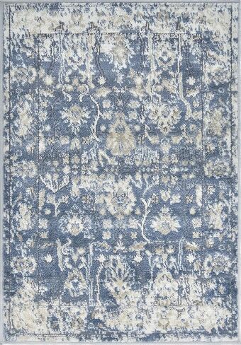 Rugs.com سجادة مجموعة أوريغون - 2' 2 × 3' سجادة زرقاء منخفضة الوبر مثالية لغرف المعيشة وغرف الطعام الكبيرة ومخططات الأرضيات المفتوحة in Kuwait