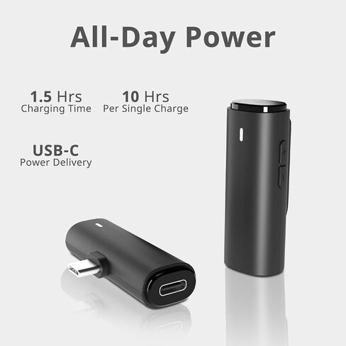 ميكروفون AKSONIC اللاسلكي Lavalier لميكروفون iPhone لتسجيل الفيديو والبث المباشر مع موصل USB من النوع C، محول لايتنينج (100 قدم، أسود) in Saudi Arabia