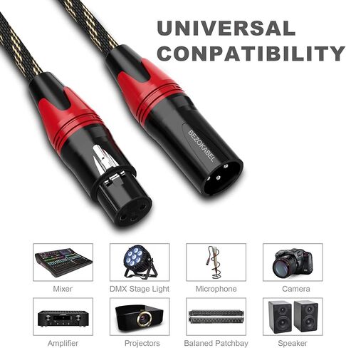 XLR Cables 100ft 4 Packs, XLR Microphone Cables, Balanced XLR Speaker Cable Male to Female 3 Pins Nylon Braided in Saudi Arabia