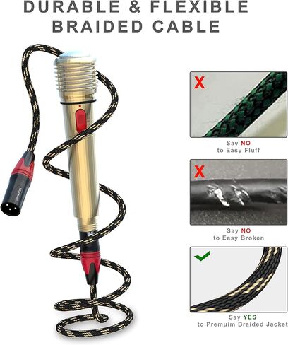 XLR Cables 100ft 4 Packs, XLR Microphone Cables, Balanced XLR Speaker Cable Male to Female 3 Pins Nylon Braided in Saudi Arabia