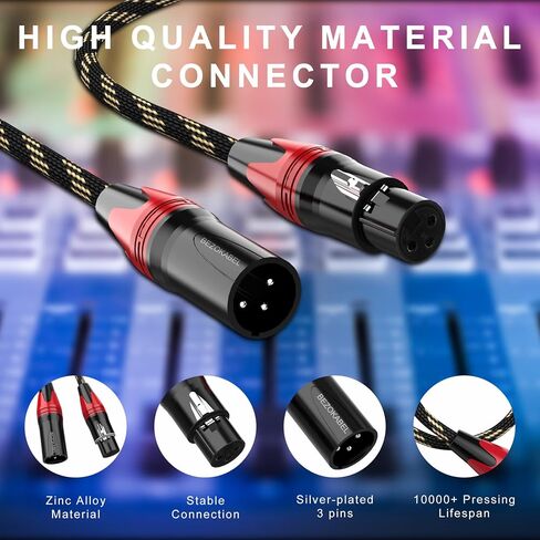 XLR Cables 100ft 4 Packs, XLR Microphone Cables, Balanced XLR Speaker Cable Male to Female 3 Pins Nylon Braided in Saudi Arabia