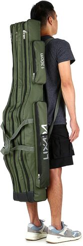 LIXADA Fishing Rod Case, 3 Layers Oxford Fishing Rod Bag, Portable Foldable Fishing Pole Bag, Fishing Rod Carrier Fishing Tackle Storage Bag Travel Carry for Fishing Gear & Equipment in Saudi Arabia