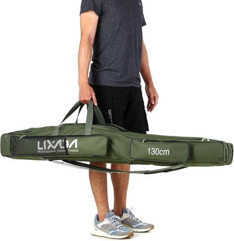 LIXADA Fishing Rod Case, 3 Layers Oxford Fishing Rod Bag, Portable Foldable Fishing Pole Bag, Fishing Rod Carrier Fishing Tackle Storage Bag Travel Carry for Fishing Gear & Equipment in Saudi Arabia