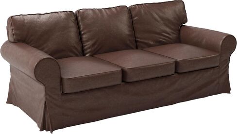 The Ektorp 3 Seat Sofa Cover Replacement Is Custom Made Compatible for IKea Ektorp Sofa Cover, an Ektorp Sofa Slipcover Replacement (New Black PU Leather) in Kuwait
