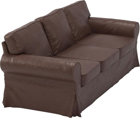 The Ektorp 3 Seat Sofa Cover Replacement Is Custom Made Compatible for IKea Ektorp Sofa Cover, an Ektorp Sofa Slipcover Replacement (New Black PU Leather) in Kuwait