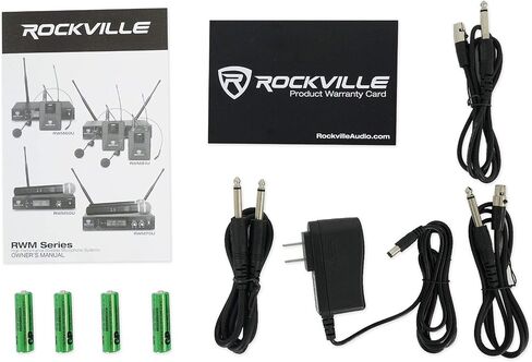 Rockville RWM81U Dual UHF Headset & Guitar Wireless Microphone System w/LCD in Saudi Arabia