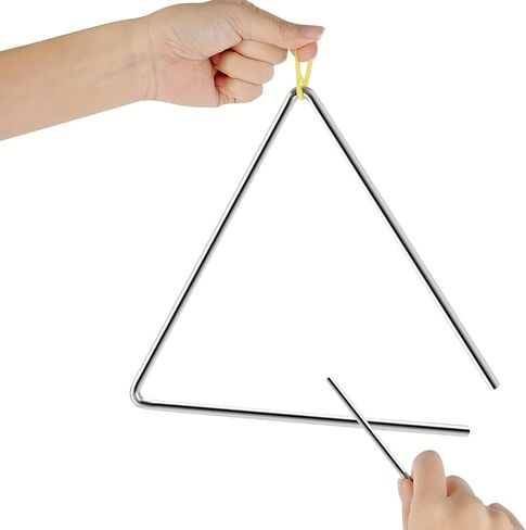 1 Pcs 8 Inch Musical Steel Triangle Hand Percussion Instrument With Striker- Rhythm Steel Triangles Music Instrument (8 inch) in Saudi Arabia