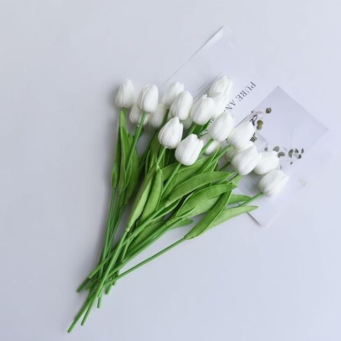 20PCS All Saints' Day Black Artificial Flower Tulips PU Real Touch Tulips for Home Wedding Decoration Brides Hand Holding Bouquet Artificial Flower Decoration in Kuwait